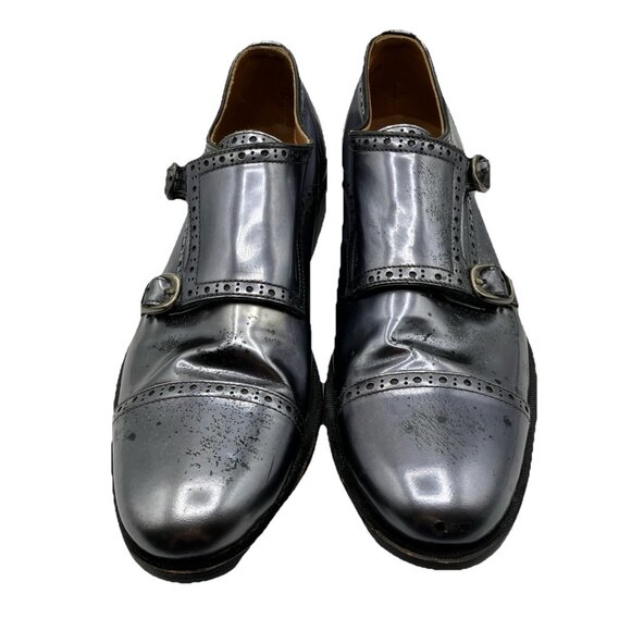 Sz 9 Fluevog  Men Luther Fortitude Oxford Gray Metallic Distress Monk Strap main image 5